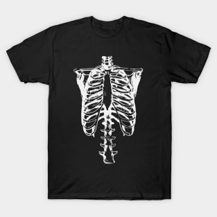 Men's Skeleton X-Ray Halloween TShirt - Torso Rib Cage X-Ray View T-Shirt